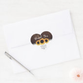 Rustic Wood Sunflower Wedding Bedankt Hart Sticker (Envelop)