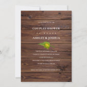 Rustic Wood Sunflower Wedding Couples Shower Kaart (Achterkant)
