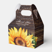 Rustic Wood Sunflower Wedding Favor Box Bedankdoosjes (Voorkant Zijde)