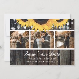 Rustic Wood Sunflower Wedding Foto Save The Date