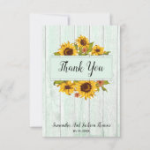 Rustic Wood Sunflower Wedding Hartelijk dank Bedankkaart (Voorkant)