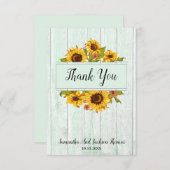 Rustic Wood Sunflower Wedding Hartelijk dank Bedankkaart (Voorkant / Achterkant)