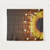 Rustic Wood Sunflower Wedding Photo Booth Backdrop Wandkleed (Voorkant (horizontaal))
