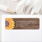 Rustic Wood Sunflower Wedding Return Address Etiket (Insitu)