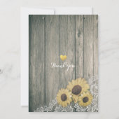 Rustic Wood Sunflower Wedding Save the Date (Achterkant)