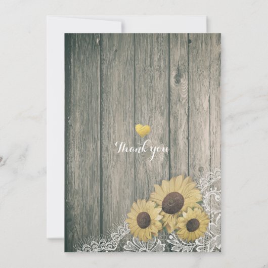 Rustic Wood Sunflower Wedding Save the Date (Achterkant)