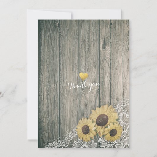 Rustic Wood Sunflower Wedding Save the Date (Achterkant)