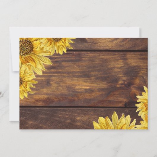 Rustic Wood Sunflower Wedding Save the Date Kaart (Achterkant)