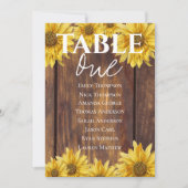Rustic Wood Sunflower Wedding Table Seating Chart (Voorkant)