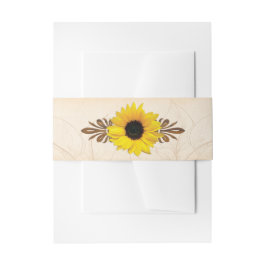 Rustic Wood Sunflower Wedding Uitnodigingen Wikkel
