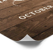 Rustic Wood Sunflower Wedding Welkomstteken Poster (Hoek)