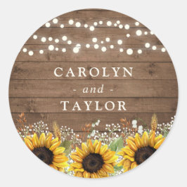 Rustic Wood Sunflower's Breath Seal Sticker