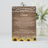 Rustic Wood Sunflower's Breath Wedding Kaart (Staand voorkant)