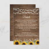 Rustic Wood Sunflower's Breath Wedding Kaart (Voorkant / Achterkant)