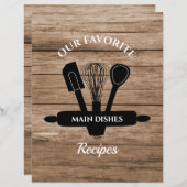 Rustic Wood Tabbed Recipe Cookbook Divider (Voorkant / Achterkant)