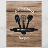 Rustic Wood Tabbed Recipe Cookbook Divider (Voorkant)