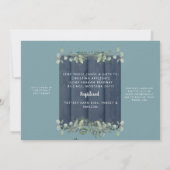Rustic Wood Teal & Navy Foto Baby Shower per Post Kaart (Achterkant)