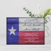 Rustic Wood Texas Flag Wedding Invitations Kaart (Staand voorkant)
