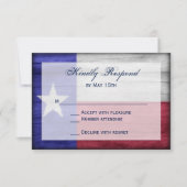 Rustic Wood Texas Flag Wedding RSVP-kaarten RSVP Kaartje (Voorkant)