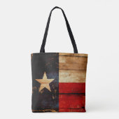 Rustic Wood Texas State Flag Grunge Kijk Tote Bag (Achterkant)
