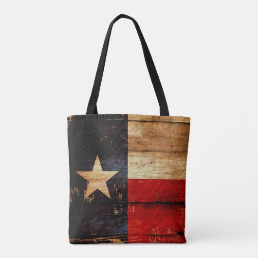 Rustic Wood Texas State Flag Grunge Kijk Tote Bag (Achterkant)
