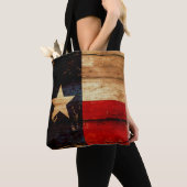Rustic Wood Texas State Flag Grunge Kijk Tote Bag (Dichtbij)