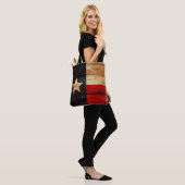 Rustic Wood Texas State Flag Grunge Kijk Tote Bag (Op model)