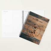 Rustic Wood Texture & Deer Monogram Planner (Display)