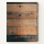 Rustic Wood Texture & Deer Monogram Sketchbook Notitieboek (Achterkant)