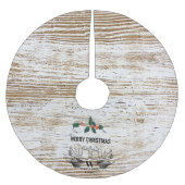 Rustic Wood Texture Deer Woodland Kerstland Kerstboom Rok (Voorkant)