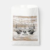 Rustic Wood Texture Deer Woodland Monogram Bedankzakje (Voorkant)