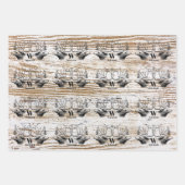 Rustic Wood Texture Deer Woodland Monogram Inpakpapier Vel (Voorkant 3)