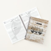 Rustic Wood Texture Deer Woodland Monogram Notitieboek (Binnen)