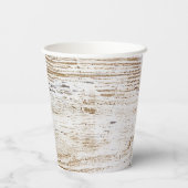 Rustic Wood Texture Deer Woodland Monogram Papieren Bekers (Achterkant)