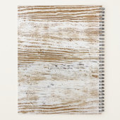 Rustic Wood Texture Deer Woodland Monogram Planner (Achterkant)