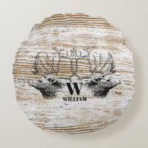 Rustic Wood Texture Deer Woodland Monogram
