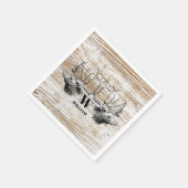 Rustic Wood Texture Deer Woodland Monogram Servet (Hoek)