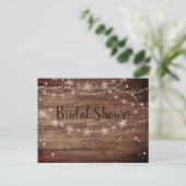 Rustic Wood Texture String Stars Vrijgezellenfeest Uitnodiging Briefkaart (Staand voorkant)