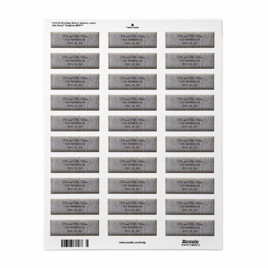 Rustic Wood Texture tree bark Etiket (Full Sheet)
