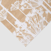Rustic Wood textuur met White Dandelion Pattern Tissuepapier (Detail)