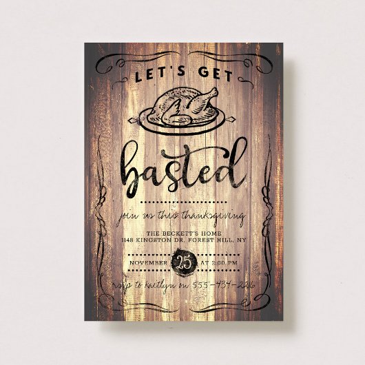 Rustic Wood Thanksgiving Kaart