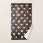 Rustic Wood Tone American Flag Horizontal Bad Handdoek (Handdoek)