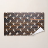 Rustic Wood Tone American Flag Horizontal Bad Handdoek (Handdoek)