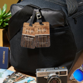 Rustic Wood Tone Business Logo Bagagelabel