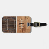 Rustic Wood Tone Business Logo Bagagelabel (Voorkant horizontaal)