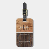 Rustic Wood Tone Business Logo Bagagelabel (Voorkant verticaal)