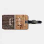 Rustic Wood Tone Business Logo Bagagelabel (Achterkant horizontaal)