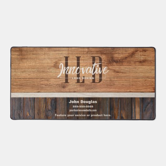 Rustic Wood Tone Business Logo Bureaumat (Voorkant)