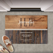Rustic Wood Tone Business Logo Deurmat