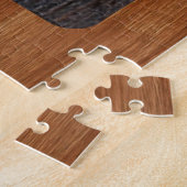 Rustic Wood tone Camping Monogram Legpuzzel (Zijkant)